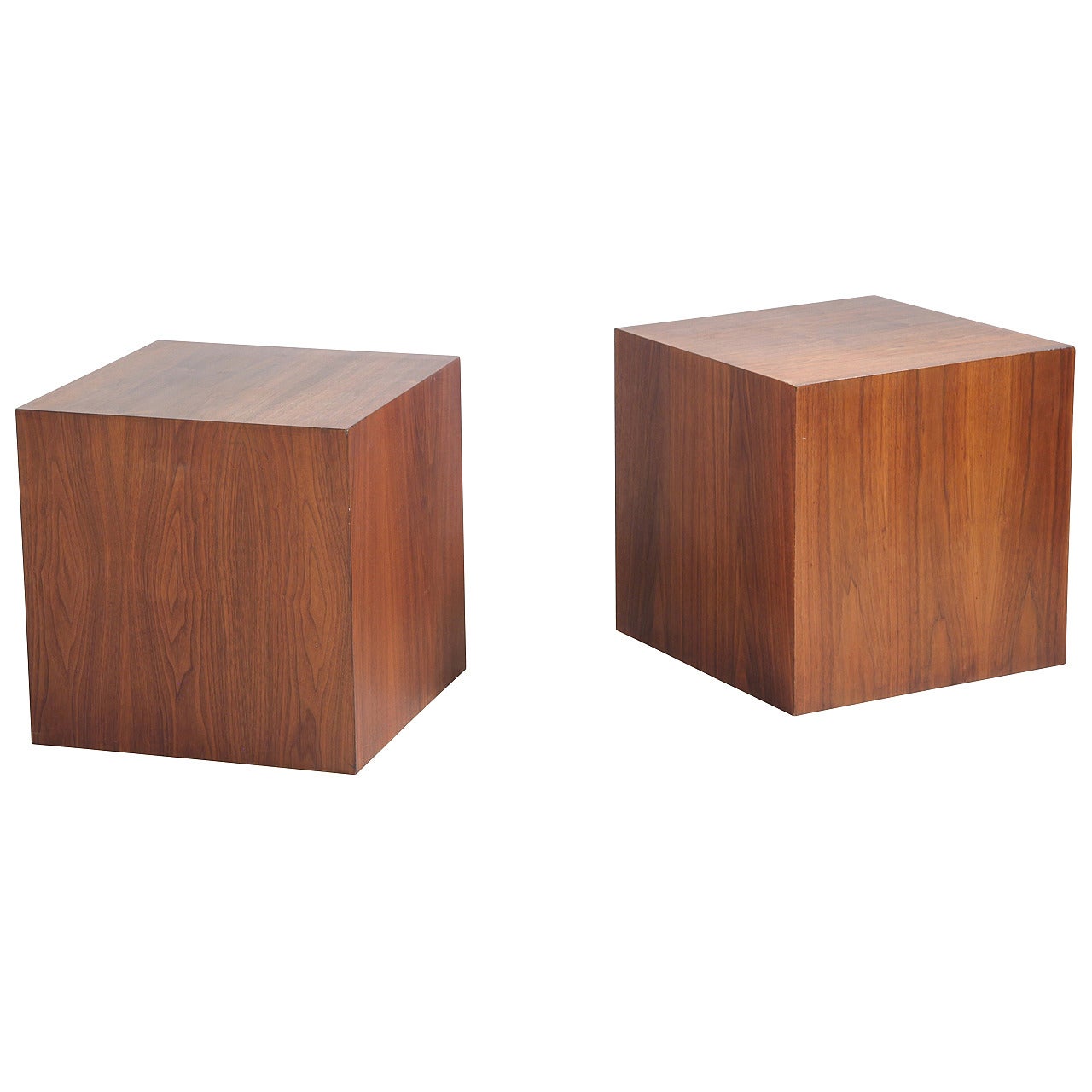 Walnut Cube Shaped Coffee Tables by Milo Baughman For Sale
