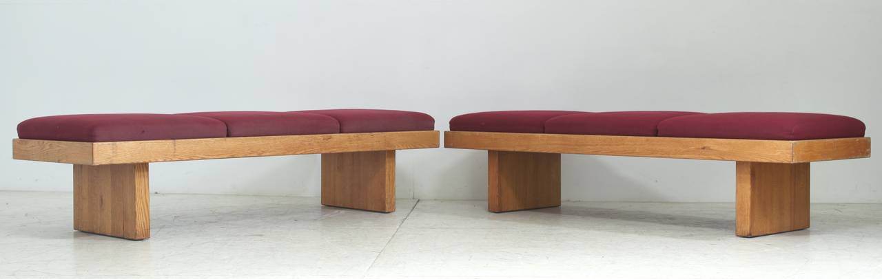 Mid-Century Modern Pair of Harvey Probber Benches in Oak