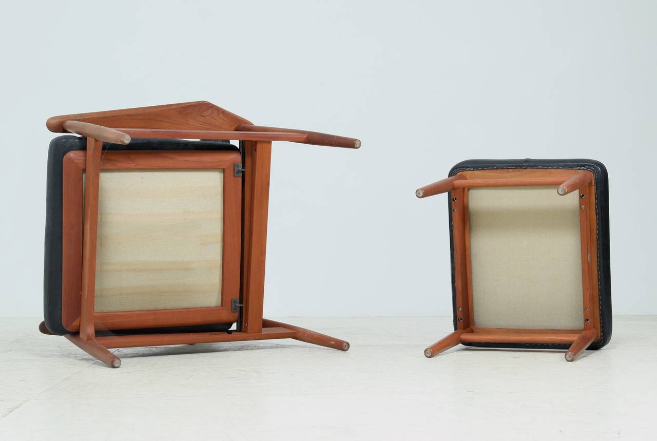 Mid-20th Century Reclining Arne Vodder Easy Chair and Footstool model FD 164 For Sale