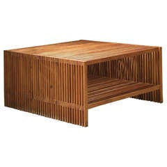 Handmade Minimalist Wooden Slat Table