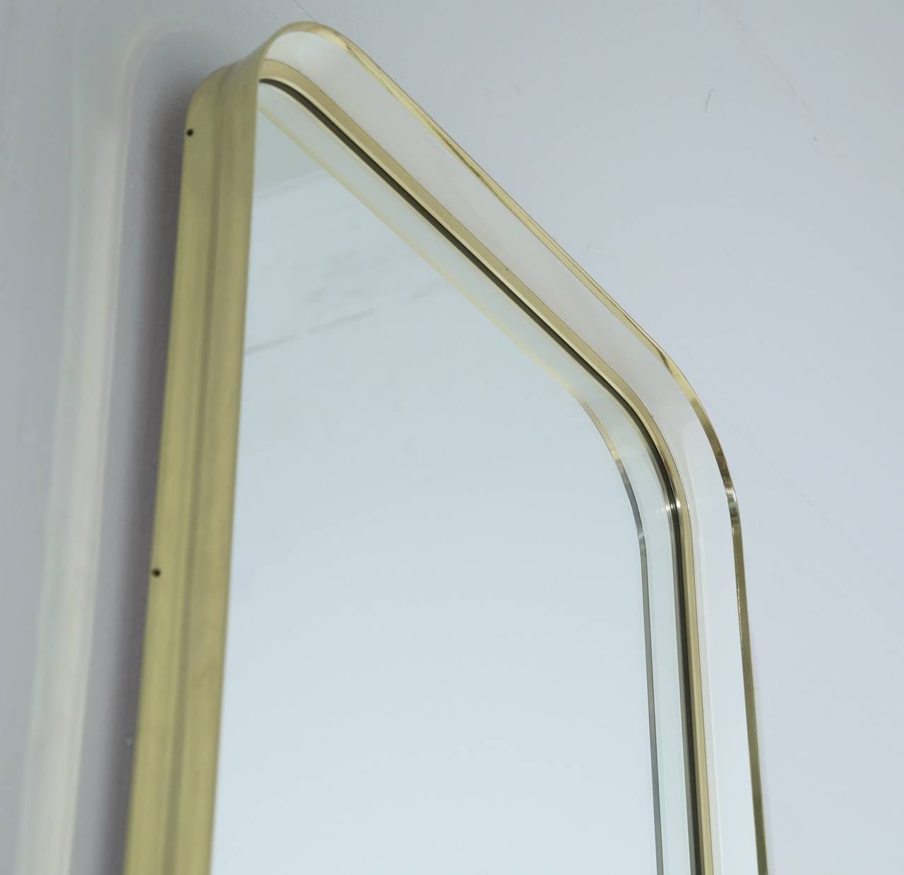 German Large Brass Hallway or Dressing Mirror
