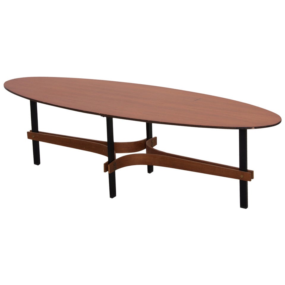 Guglielmo Ulrich Surfboard Coffee Table for Valcher, Udine 1963 For Sale