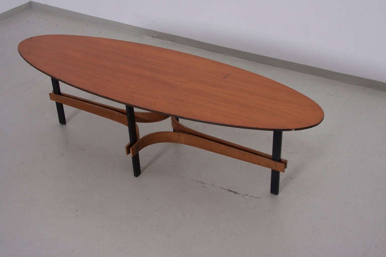 Guglielmo Ulrich Surfboard Coffee Table for Valcher, Udine 1963 In Fair Condition For Sale In Maastricht, NL