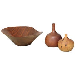 Collection of a Bowl and Two Vases by Rude Osolnik