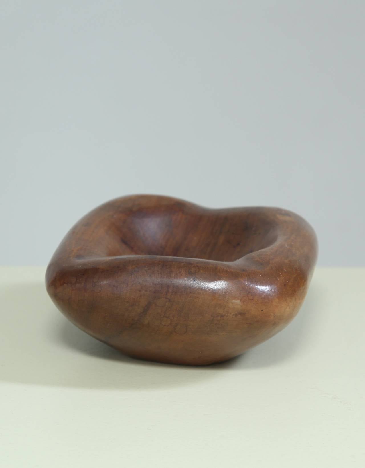 French Wooden Bowl by Alexandre Noll, Signed For Sale