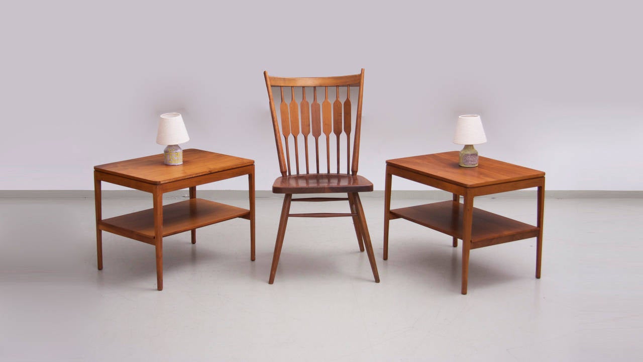 Mid-20th Century Pair of Kipp Stewart Side, End Tables or Nightstands by Drexel