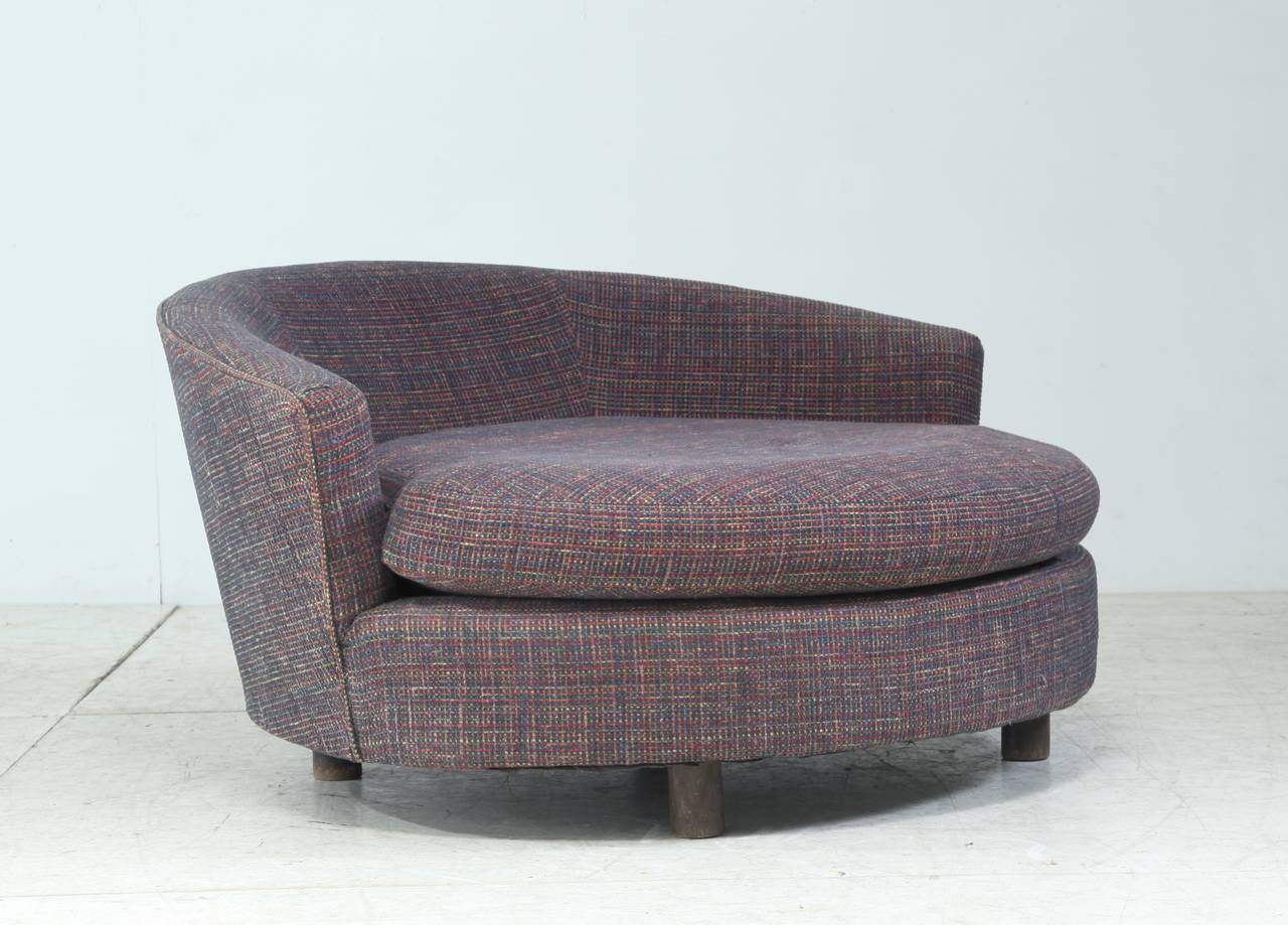 Large Round Loveseat In The Manner Of Milo Baughman Usa 1950s For Sale At 1stdibs After work, you can simply roll the desk away from the wall so that family or friends can gather round for a meal. 1stdibs