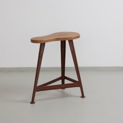 rare Industrial tripod stool by Rowac