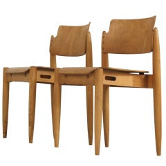 Rare pair stackable Tapiovaara 'Wilman' chairs