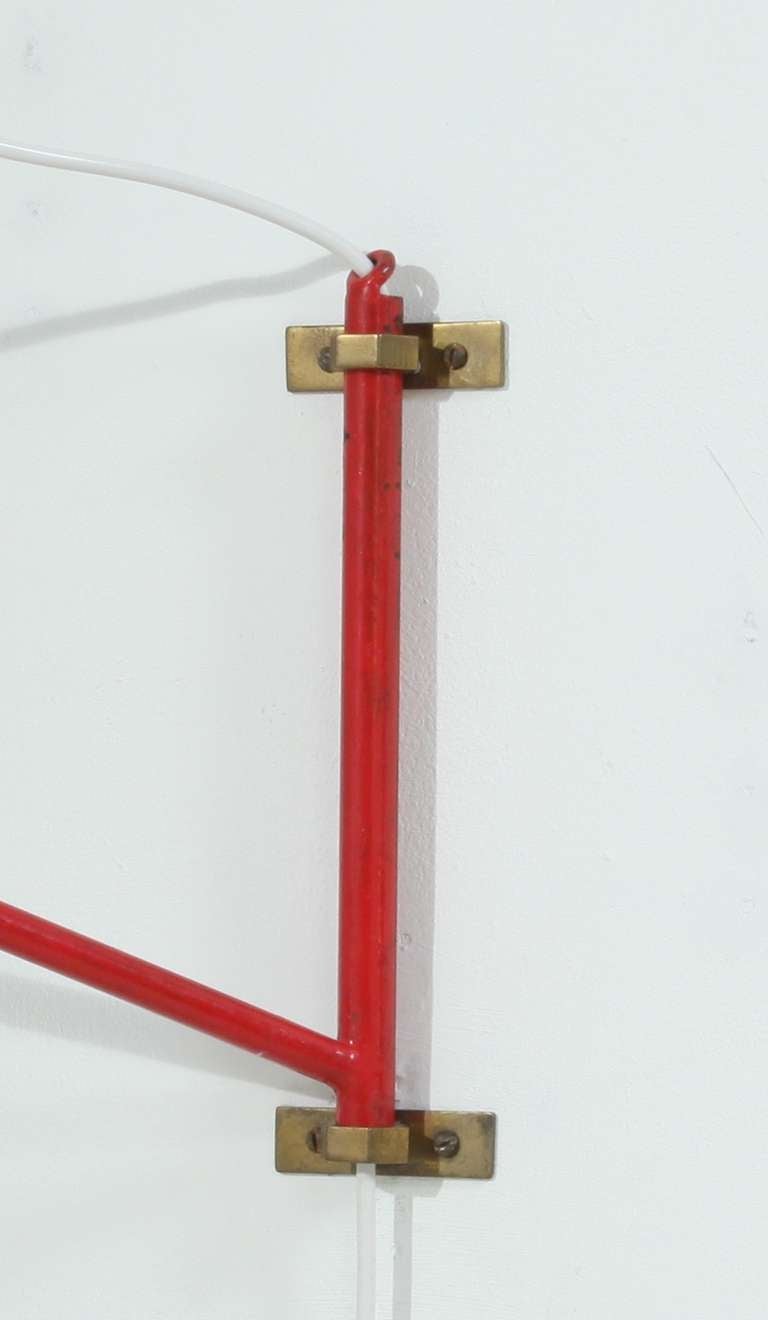 Jib Style Swiveling Wall Lamp By FinForm owner Mangano, Italy, 1950s In Excellent Condition For Sale In Maastricht, NL