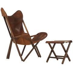 Tripolina chair with ottoman patented by Joseph Fenby, 1877