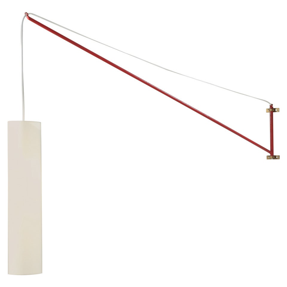 Jib Style Swiveling Wall Lamp By FinForm owner Mangano, Italy, 1950s For Sale