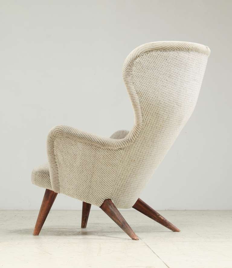 Mid-Century Modern High Back Lounge Chair by Swedish Designer Gustav Hiort af Ornas for Gösta Westerberg