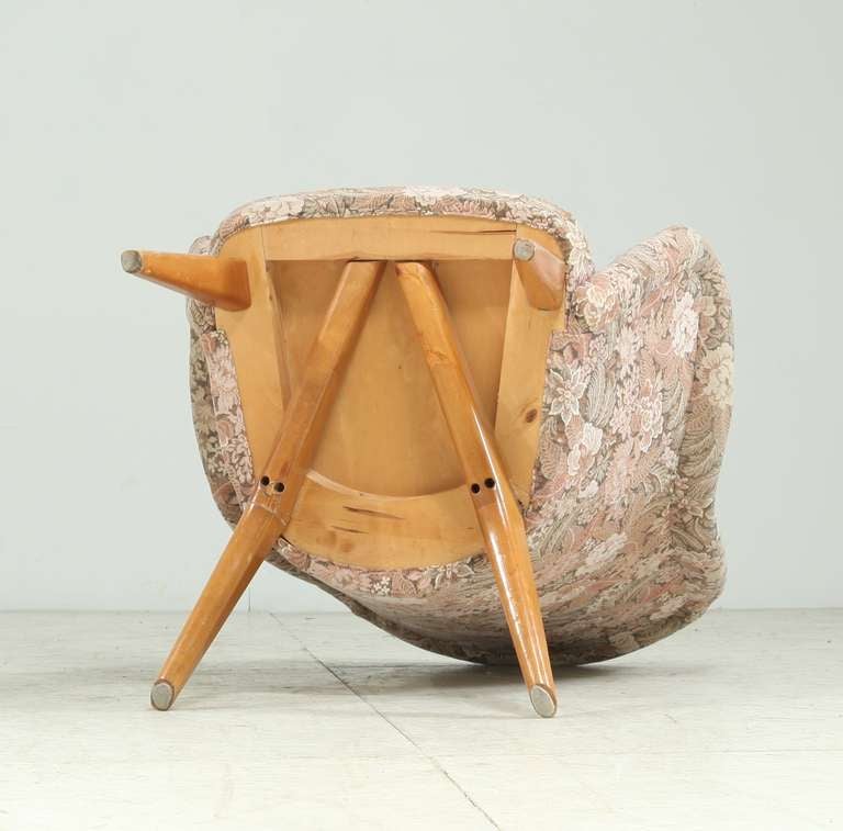 Fabric Carl-Gustav Hiort af Ornas Lounge Chair, Sweden, 1950s For Sale