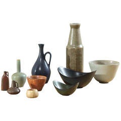 Collection of 10 Ceramic Pieces by Nylund and Stalhane for Rorstrand, including One Unique Studio Piece by Stalhane