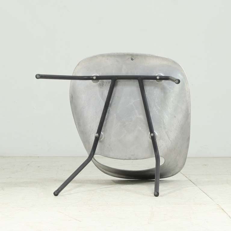 French Aluminium Tonneau Chair By Pierre Gauriche For Steiner