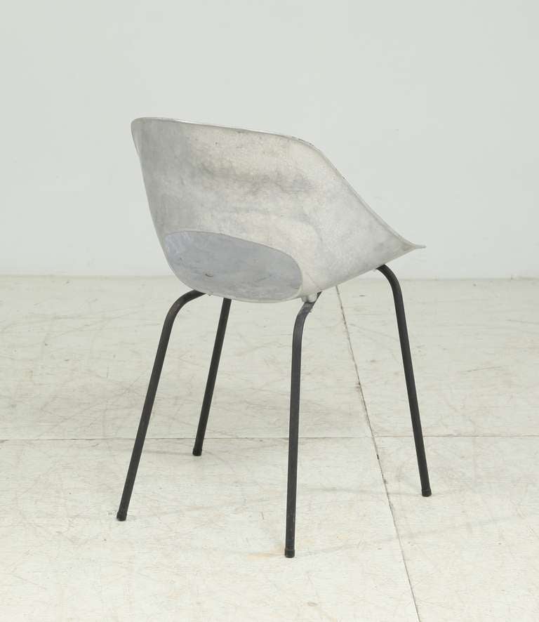 Aluminium Tonneau Chair By Pierre Gauriche For Steiner In Excellent Condition In Maastricht, NL