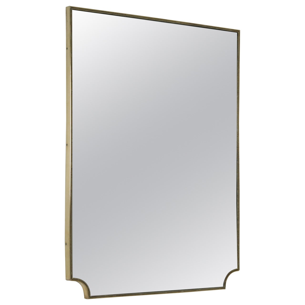 Italian 1950s Brass Framed Mirror