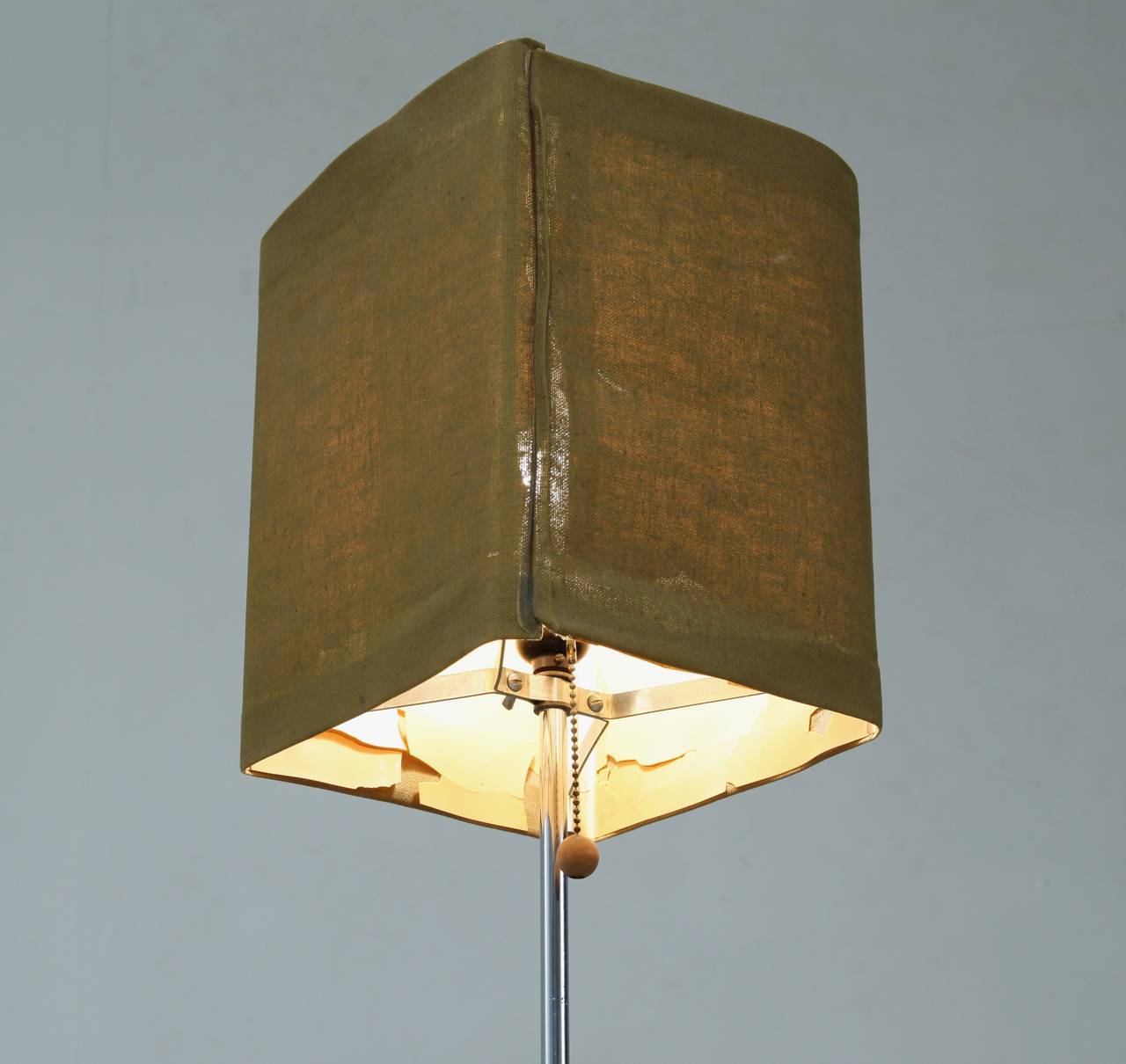 American Floor Lamp by George Nelson with Linen Shade For Sale