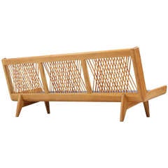 Hiort 'Trienna' Sofa In Massive Oak with Leather Straps Back