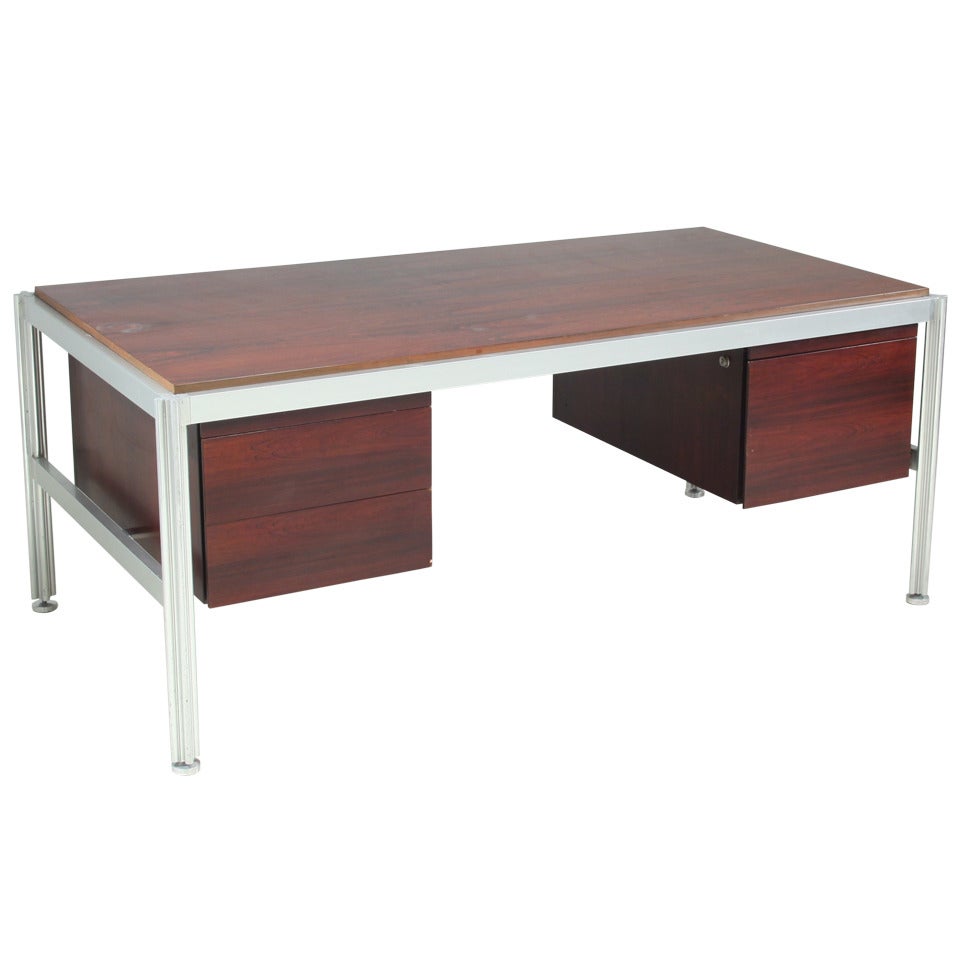 George Ciancimino Wooden Executive Desk, France, ca. 1970 For Sale