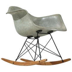 Seafoam Rope Edge Eames Armshell on an Early Edition Rockerbase