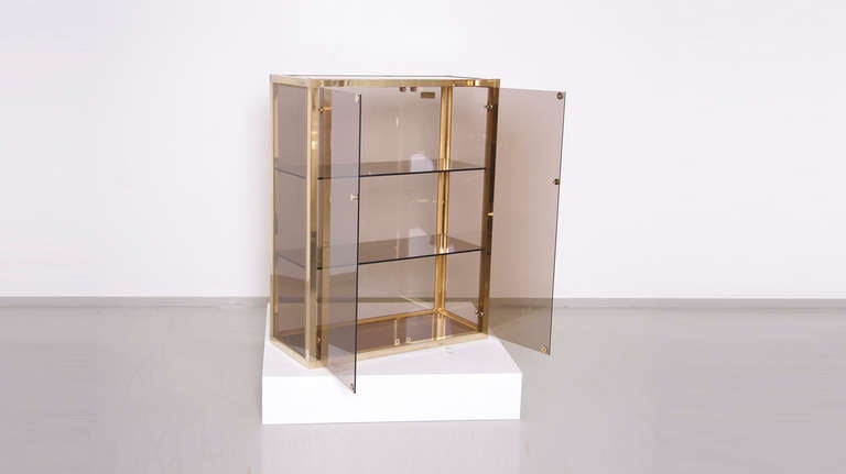 Rare Romeo Rega Vitrine in brass and glass. small chip on glass door but rest in excellent condition.