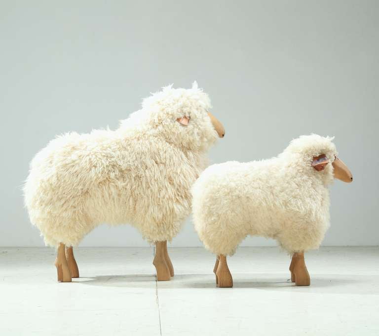 French Pair of Decorative Sheep