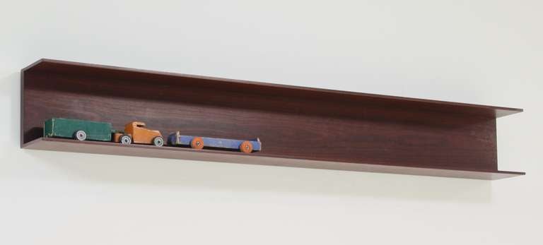 Mid-Century Modern Wilhelm Renz Wooden Open Wall Shelf, Germany, 1960s