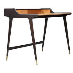 1950s Black Freestanding Ladies Desk by German Architect Reinhold Stotz