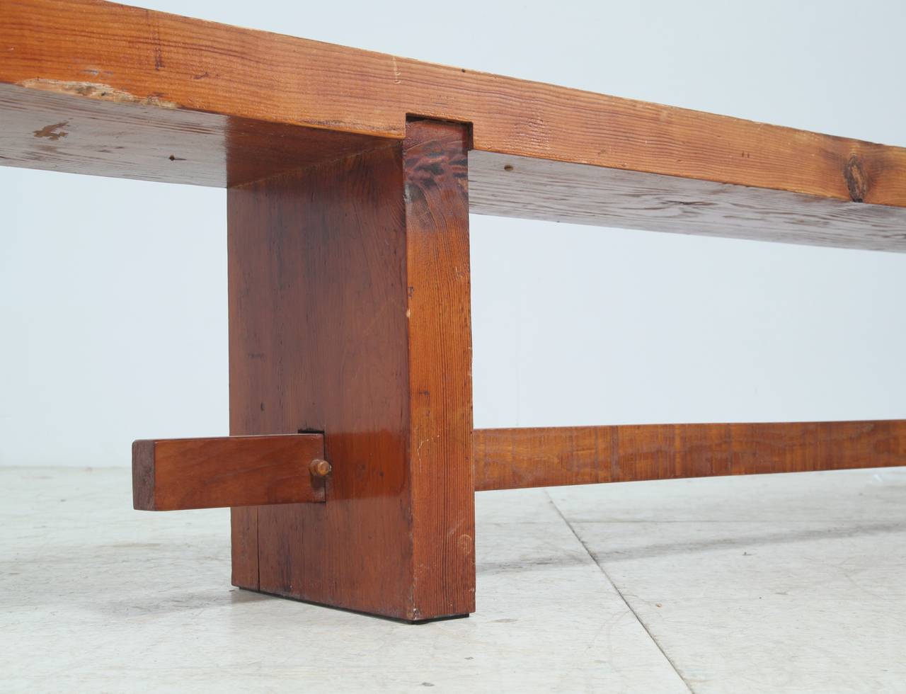 extra long wood bench