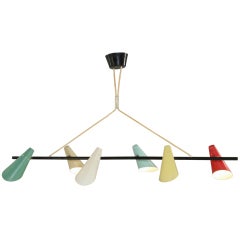 Stilux Multi Coulered 6 Shaded Pendant Lamp