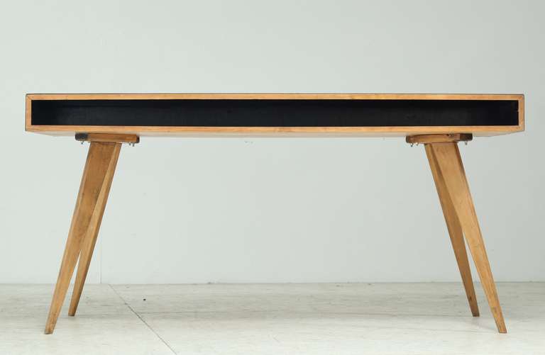 Published 1950s Freestanding Wooden Writing Desk By Swiss Designer Mid Century Modern Published 1950s Freestanding Wooden Writing Desk By Swiss Designer Hans Bellman For