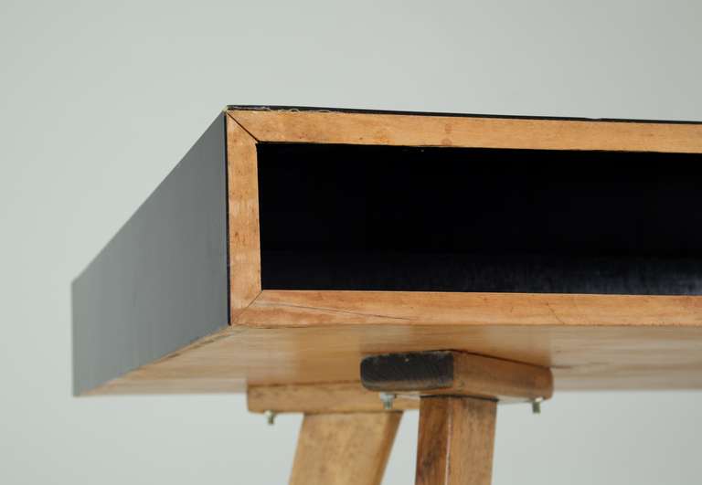 Mid-20th Century Published 1950s Freestanding Wooden Writing Desk By Swiss Designer Hans Bellman