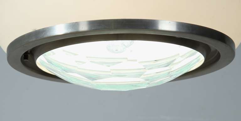 Italian Lumi Pendants With Facet Cut Glass - 4 Available. Italy, 1960s For Sale