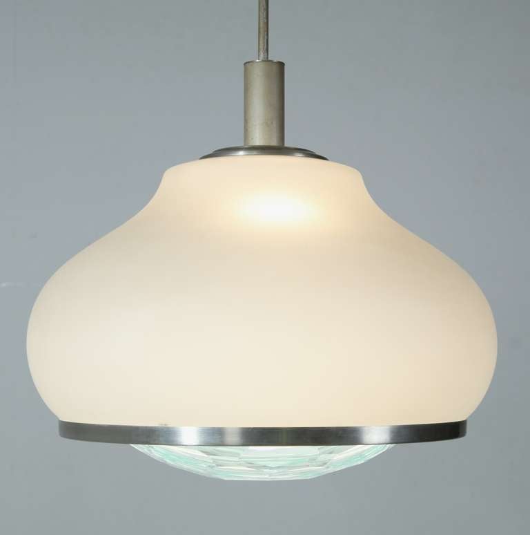 Lumi Pendants With Facet Cut Glass - 4 Available. Italy, 1960s In Good Condition For Sale In Maastricht, NL