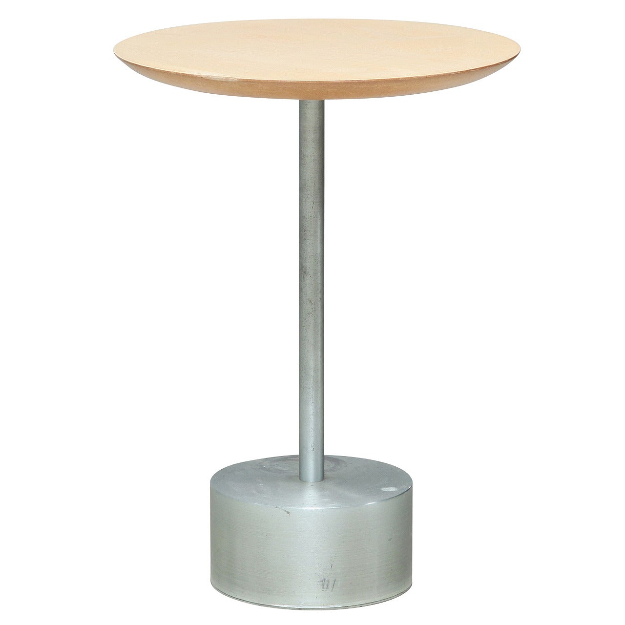 Aluminium and Birch Side Table