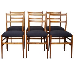 Set of six leggera chairs by Gio Ponti
