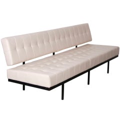 Florence Knoll 578 Custom Sofa in cream white leather