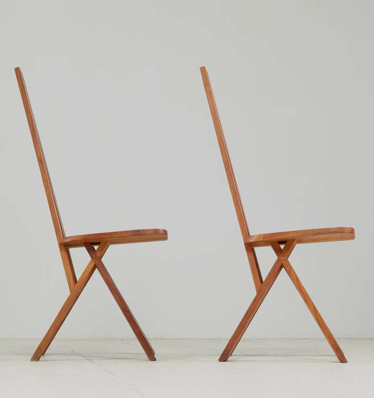 Campaign Pair 'S45' chairs by Pierre Chapo For Sale