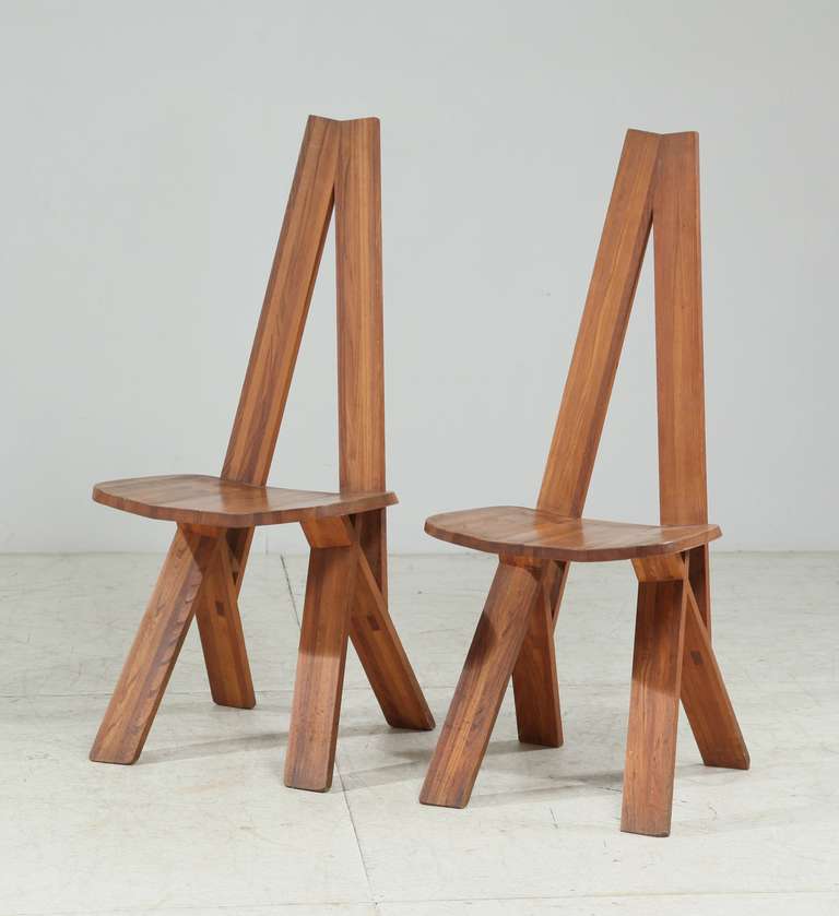 Pair 'S45' chairs by Pierre Chapo In Excellent Condition For Sale In Maastricht, NL