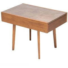Nelson Leather Top End Table with Drawer 12
