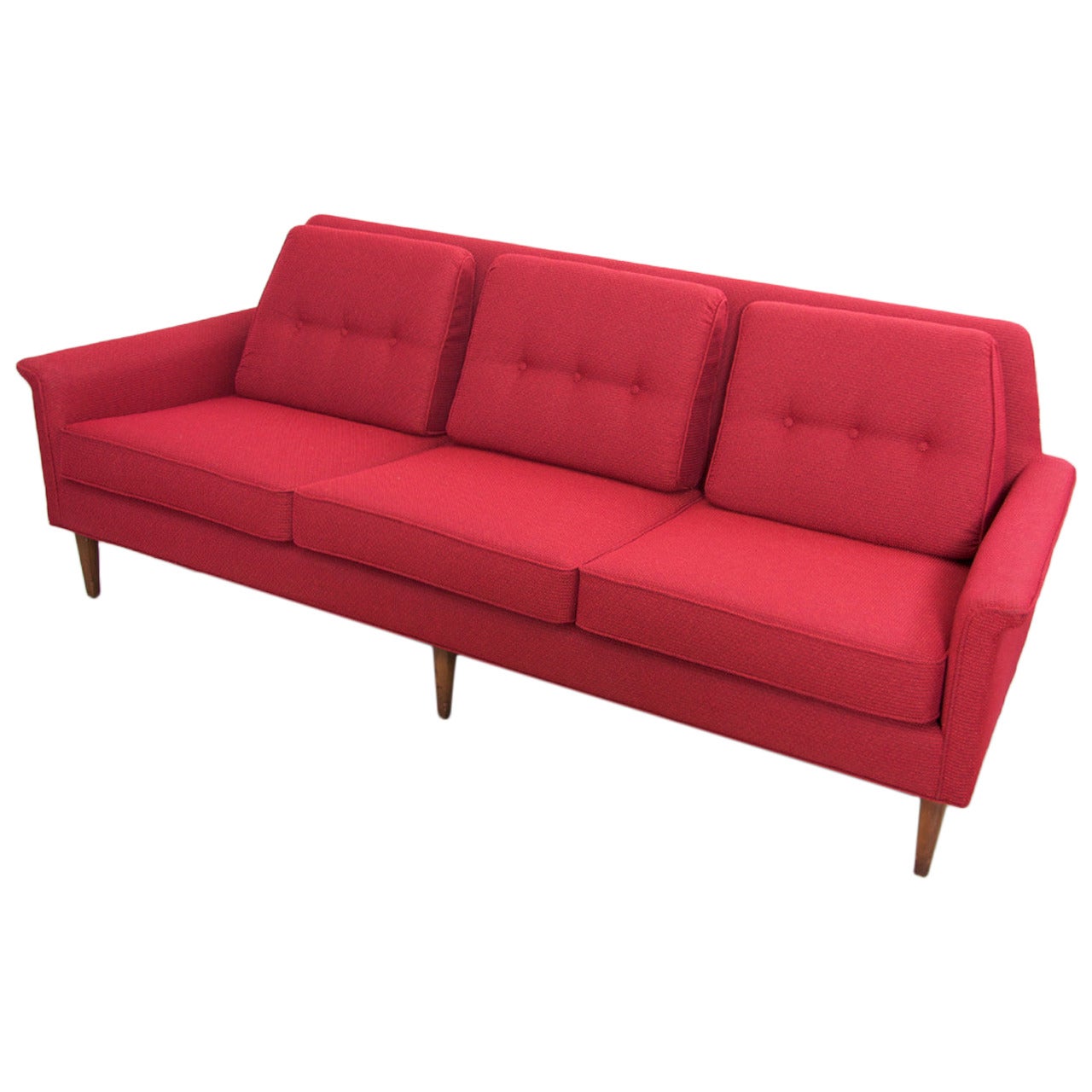 Kipp Stewart Sofa in Red by Drexel For Sale