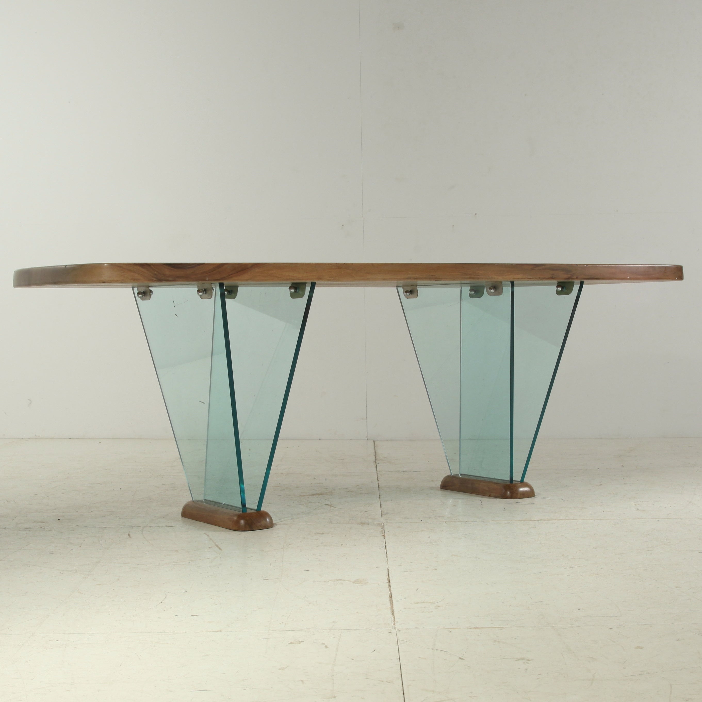 Robert Sentou Desk with Glass Legs For Sale