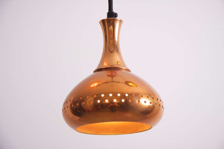 Excellent condition set of 3 copper lamps by Hans-Agne Jakobsson for Markayrd.