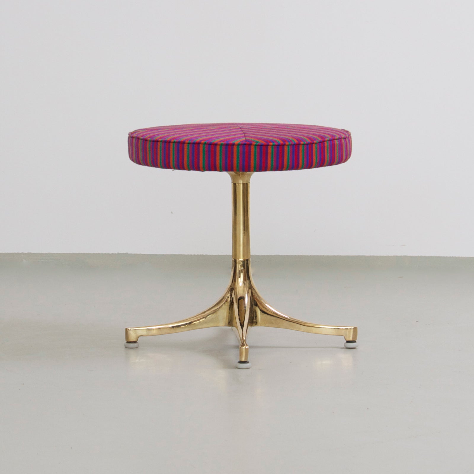 George Nelson Stool with golden base and Alexander Girard Fabric 