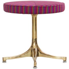 George Nelson Stool with golden base and Alexander Girard Fabric 