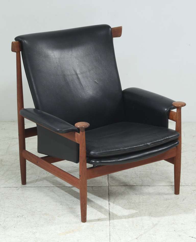 Finn Juhl Bwana Chair In Black Leather In Excellent Condition In Maastricht, NL