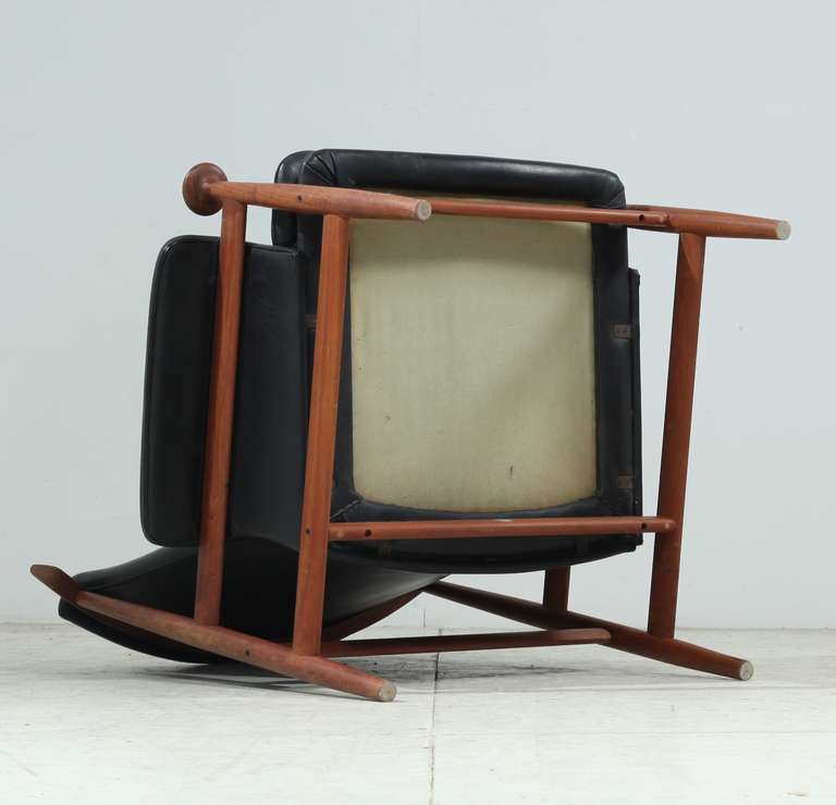 Finn Juhl Bwana Chair In Black Leather 3