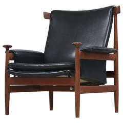 Finn Juhl Bwana Chair In Black Leather